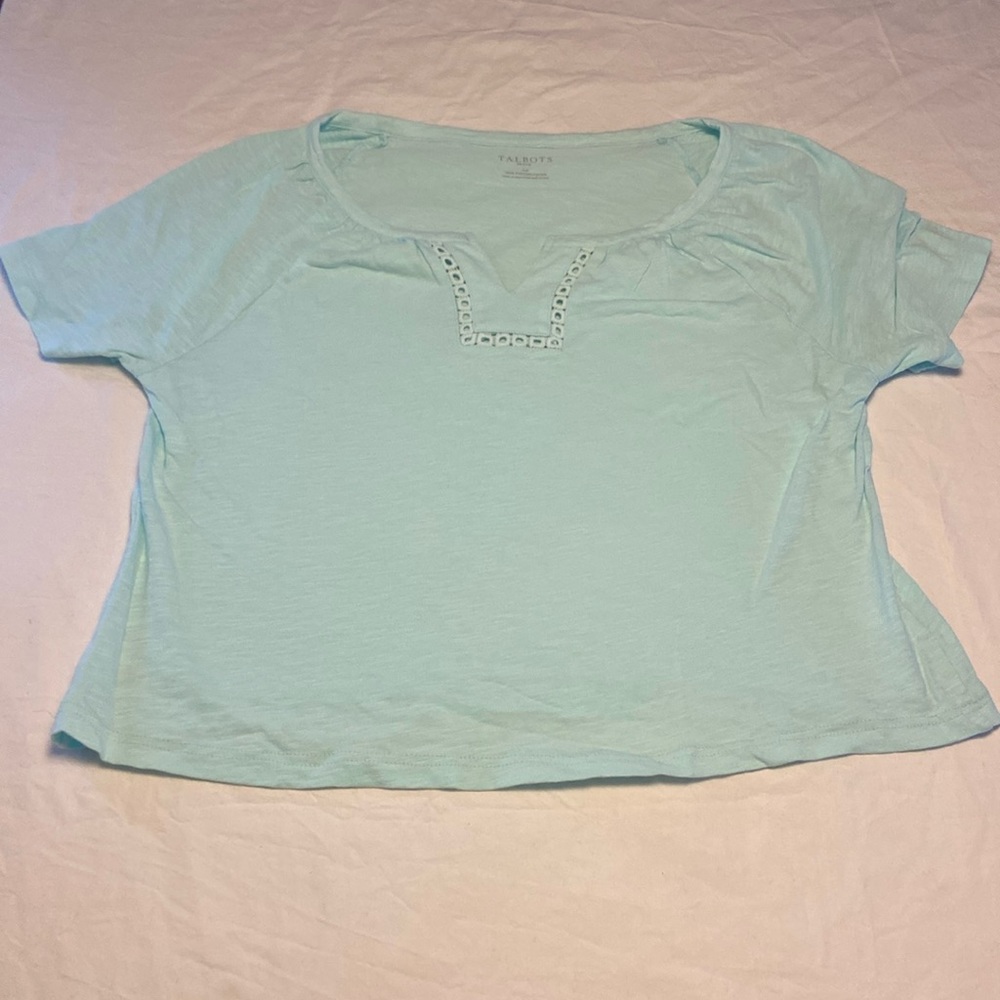 Turquoise Talbots petite short sleeve shirt